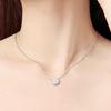 925 Silver Platinum Plated Circle Cubic Zirconia Women's Necklace