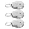 3Pcs Single Pulley Block Set 400kg Bearing Stainless Steel Pulley Roller for Lifting Boat Deck Towing