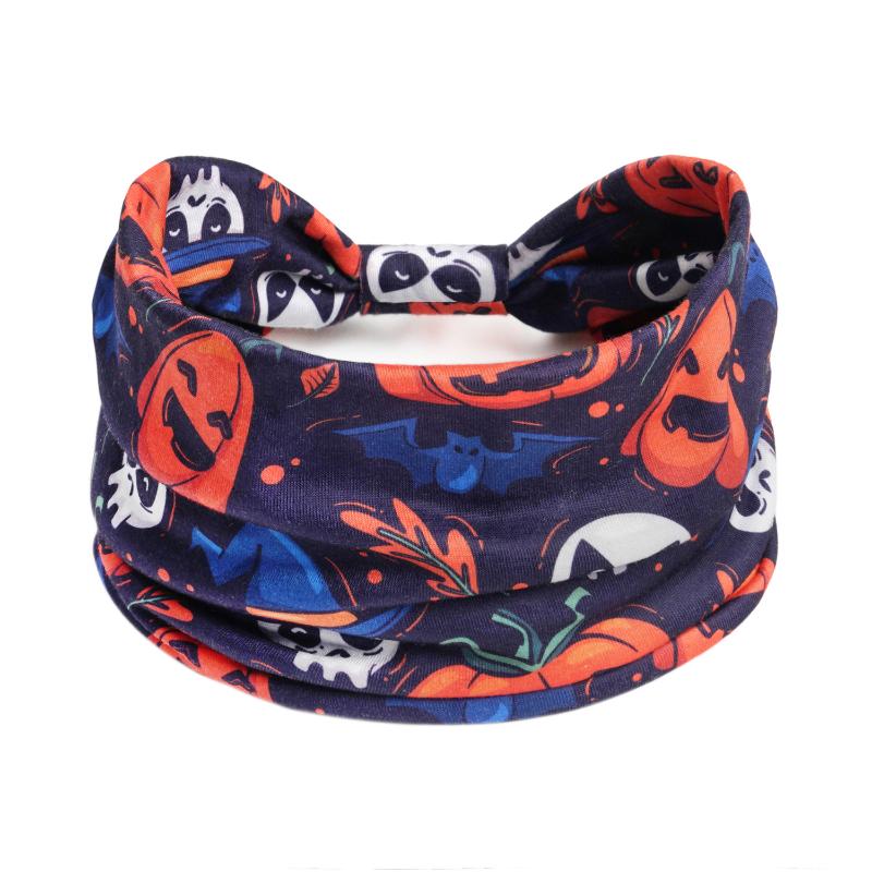 Хэллоуин Принт Повязки на голову Женские Девичьи Резинки для волос Череп Винтаж Крест Тюрбан Повязка Банданы Резинки для волос Аксессуары для волос