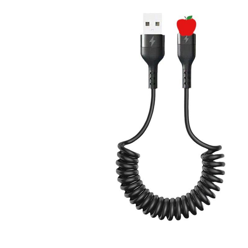 Выдвижной кабель для зарядки iPhone: Совместимость с iPhone 11/14/12/8Plus/7/6s, подпружиненный кабель Apple Data