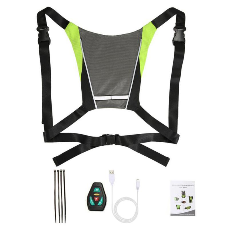 Новый светодиодный беспроводной велосипедный жилет 2024 года, сумка для горного велосипеда, светодиодный защитный жилет с указателем поворота, светоотражающие велосипедные предупреждающие жилеты с Remo