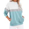 Women's Fashion Casual Long Sleeve Color Blocking With Pocket Pullover Sweatshirt Top