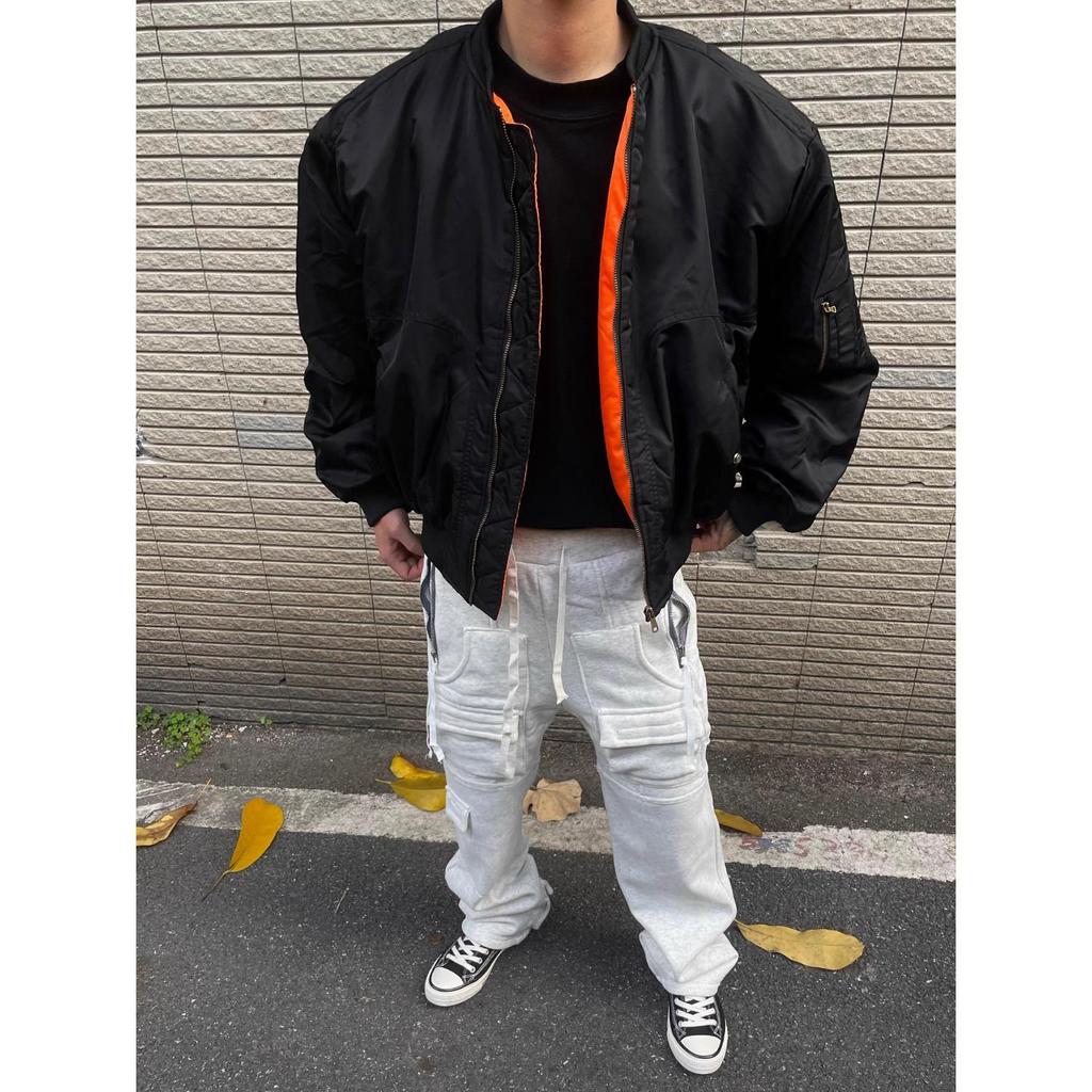 Мужская оранжевая утепленная куртка-бомбер – Короткая, Широкая, Классического кроя – Теплый хлопок для осени/зимы