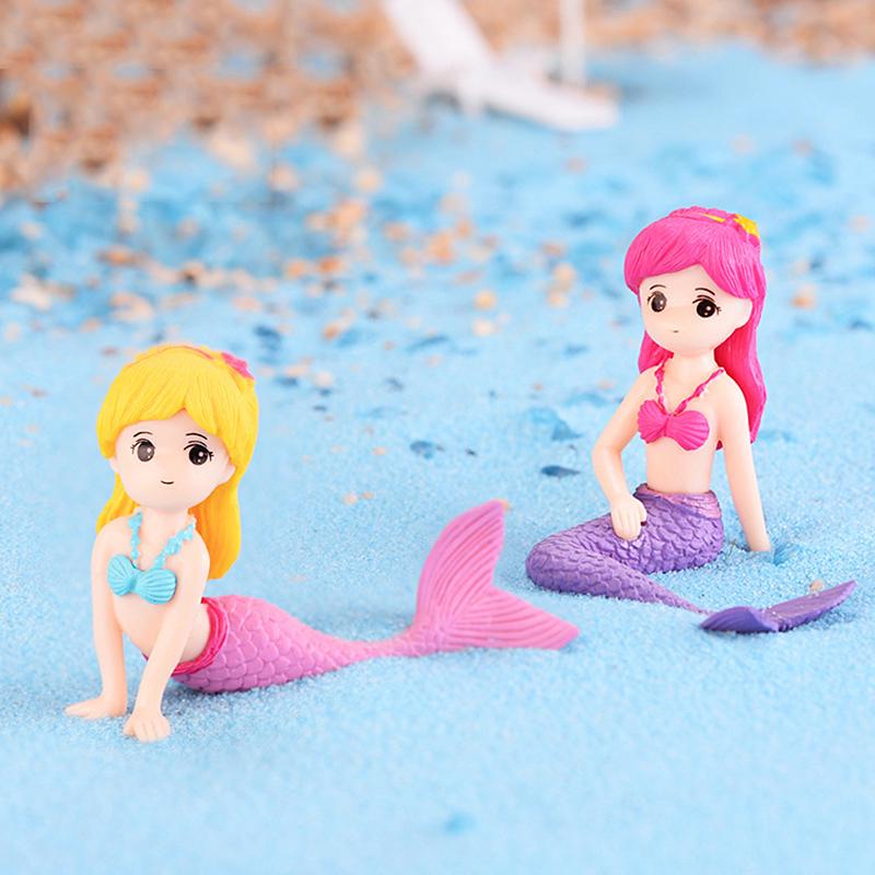 Mermaid Diy Mini Miniature Figurine Garden Dollhouse Decor Micro Landscape