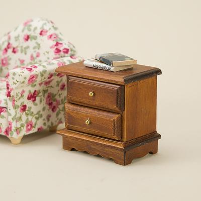 Кукольные аксессуары Crafts 1:12 двухслойных краев шкафа модель миниатюрная креативная мебель украшение деревянная тумбочка