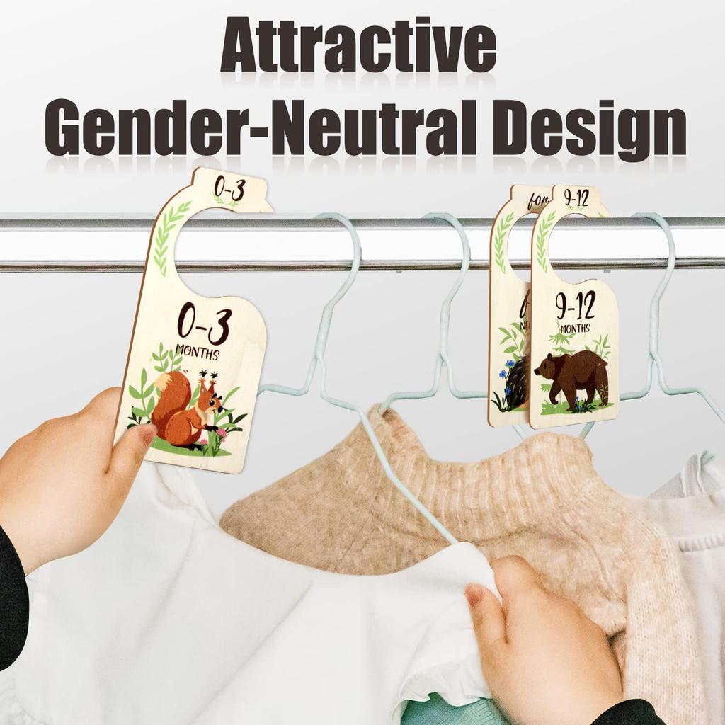 Wooden Baby Closet Divider Card Hanger Milestone Chip