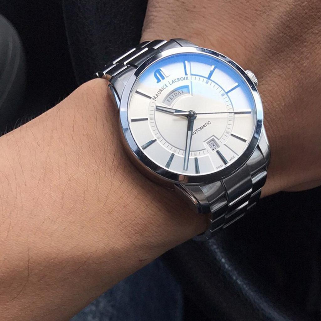 Maurice Lacroix Pontos Day Date Автоматические 41 мм Металлический браслет PT6358-SS002-130-1