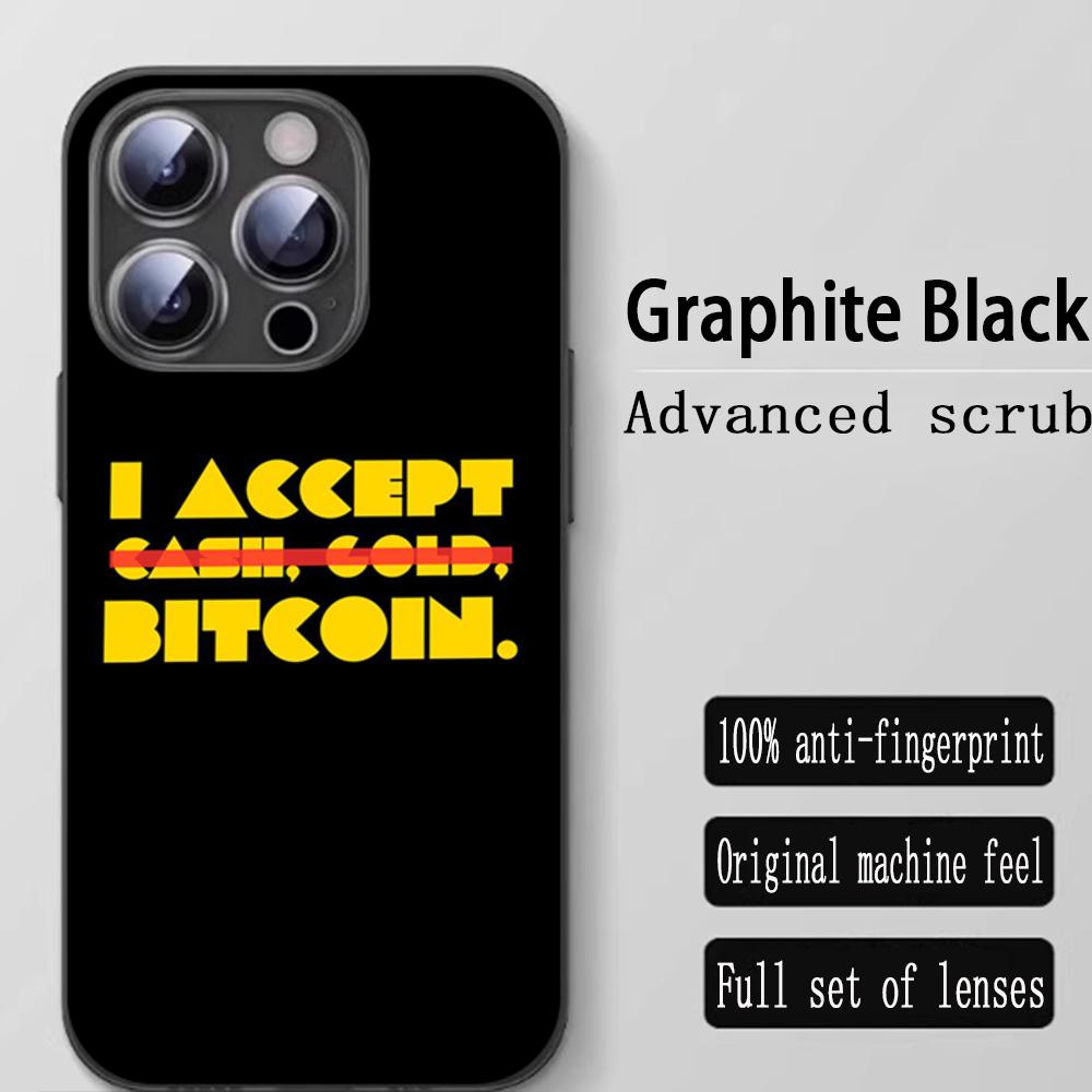 Стильный крутой чехол для телефона Bitcoin BTC для iPhone 16 15 14 13 12 11 X XR XS 8 Plus Mini Pro Max Мягкий черный Ударопрочный чехол