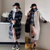 Scarf Collar Plaid Double-sided Wool Coat Long Reversible Plaid Coat Women's Autumn and Winter New Style