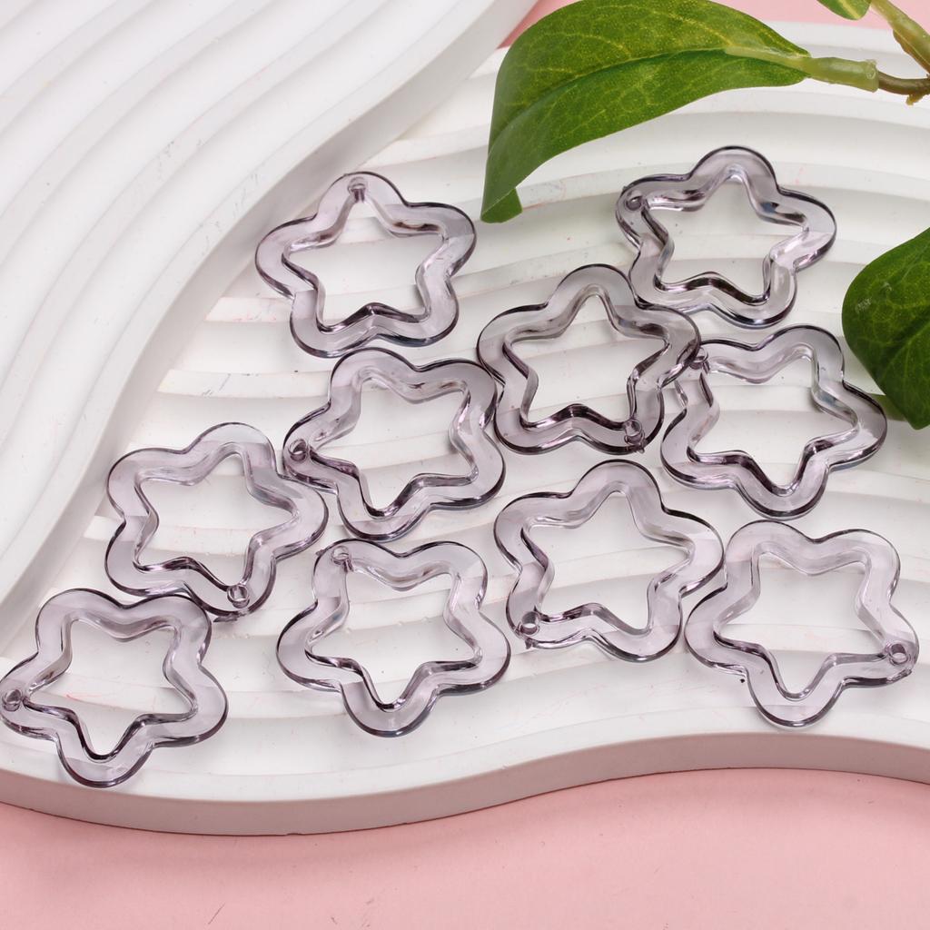 Pentagonal Pendant Charms Material Fashion Transparent DIY Jewelry Accessories for Bracelet Earring Making Acrylic Handmade 30mm Star Loose Beads