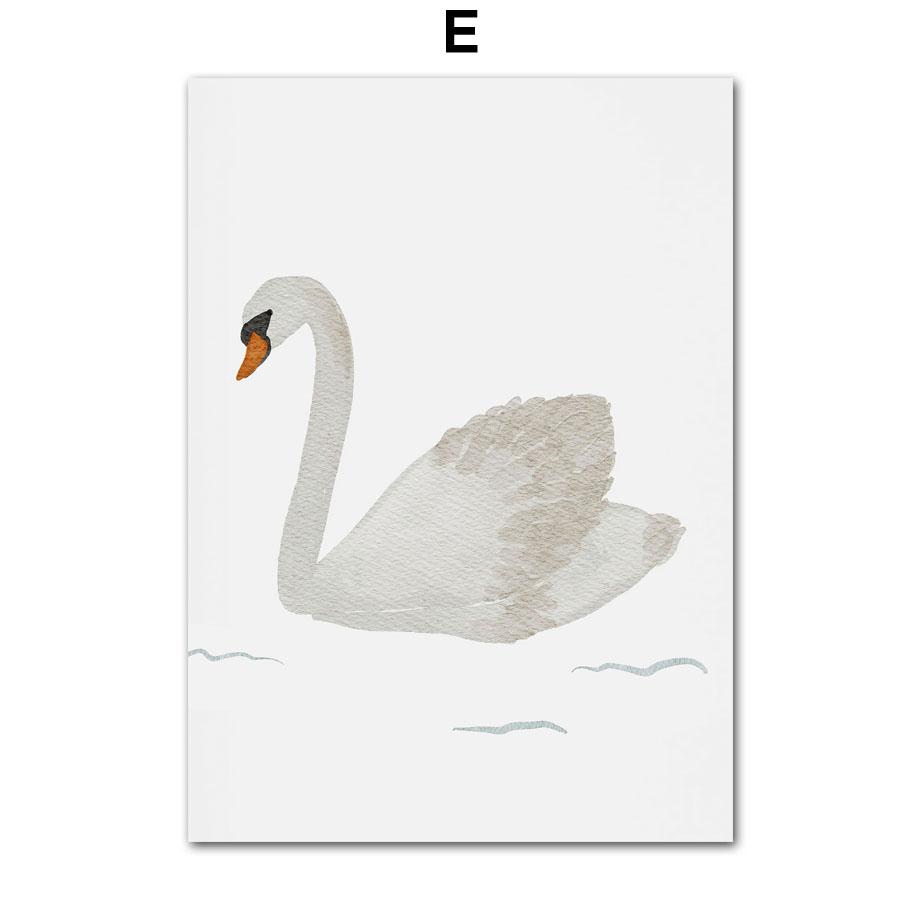 Пользовательское имя Кит Осьминог Черепаха Лебедь Морские животные Детская Настенная картина на холсте Плакат и принты Картина Декор для детской комнаты