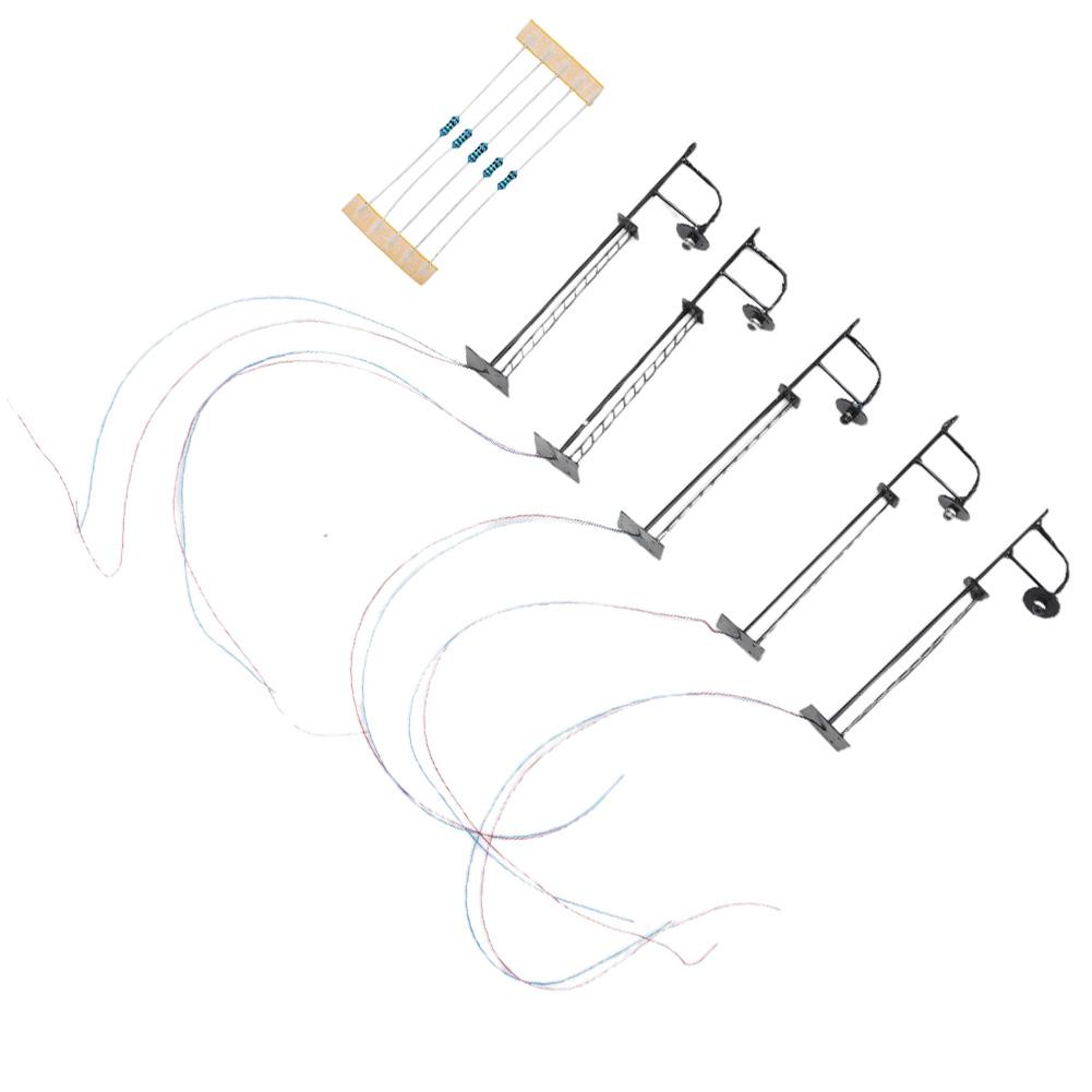 5-Pcs N Gauge Yard Lights Model Lamp Posts Scenery Lamps And Resistors For DIY Landscapes For Create A Natural Look