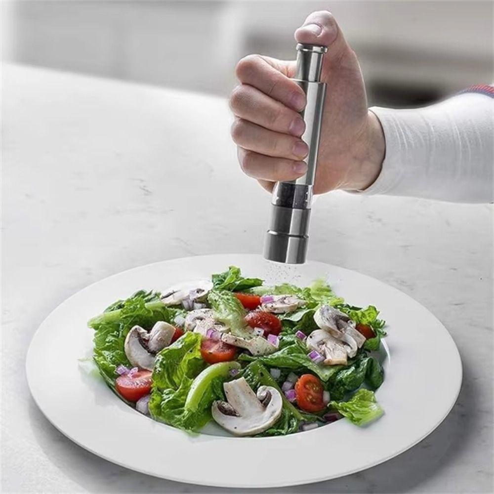 Thumb Push Button Pepper Grinder Stainless Steel Thumb Push Grinder  Barbecue Seasoning