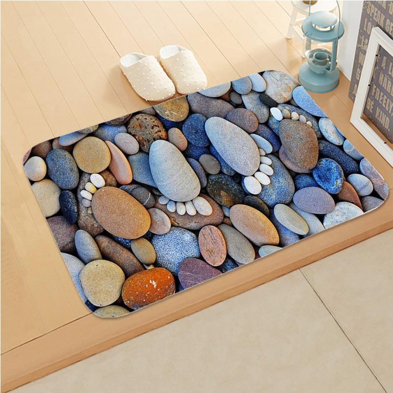 Цветной камень с узором для кухни, ванной, мягкий коврик для входной двери, противоскользящий коврик для спальни, коралловый бархат, мягкий ковер, домашний декор, коврик для двери