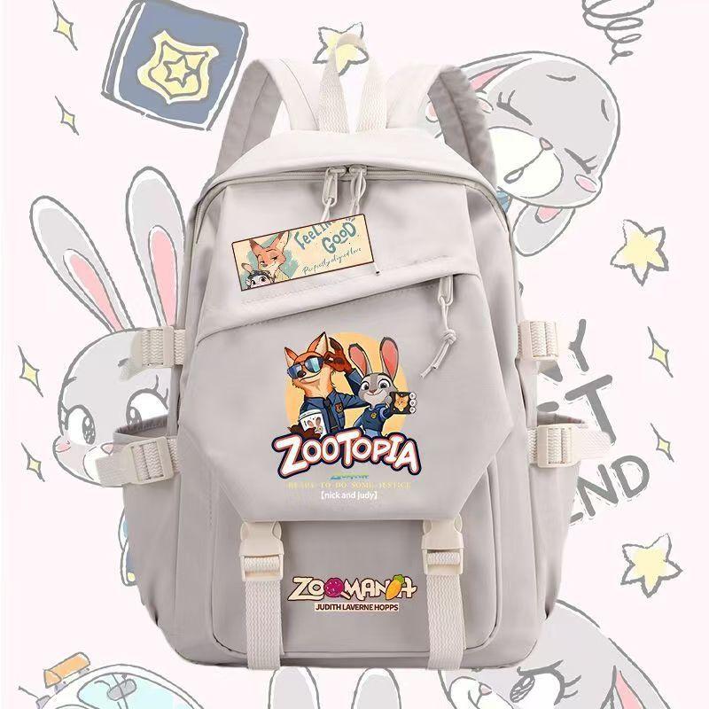 Crazy Animal City Animation Peripheral Judy Nick Fox Elementary School Bag Men'S And Women'S Casual Large Capacity Backpack