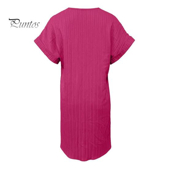 Летнее мини-платье с короткими рукавами и V-образным вырезом, свободное однотонное платье в стиле бохо с пуговицами, повседневное платье для пляжного отдыха, повседневная одежда