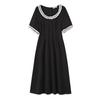 This Summer's New Plus-size Women's Lace Collar Short-sleeved Dress Makes You Look Slimmer