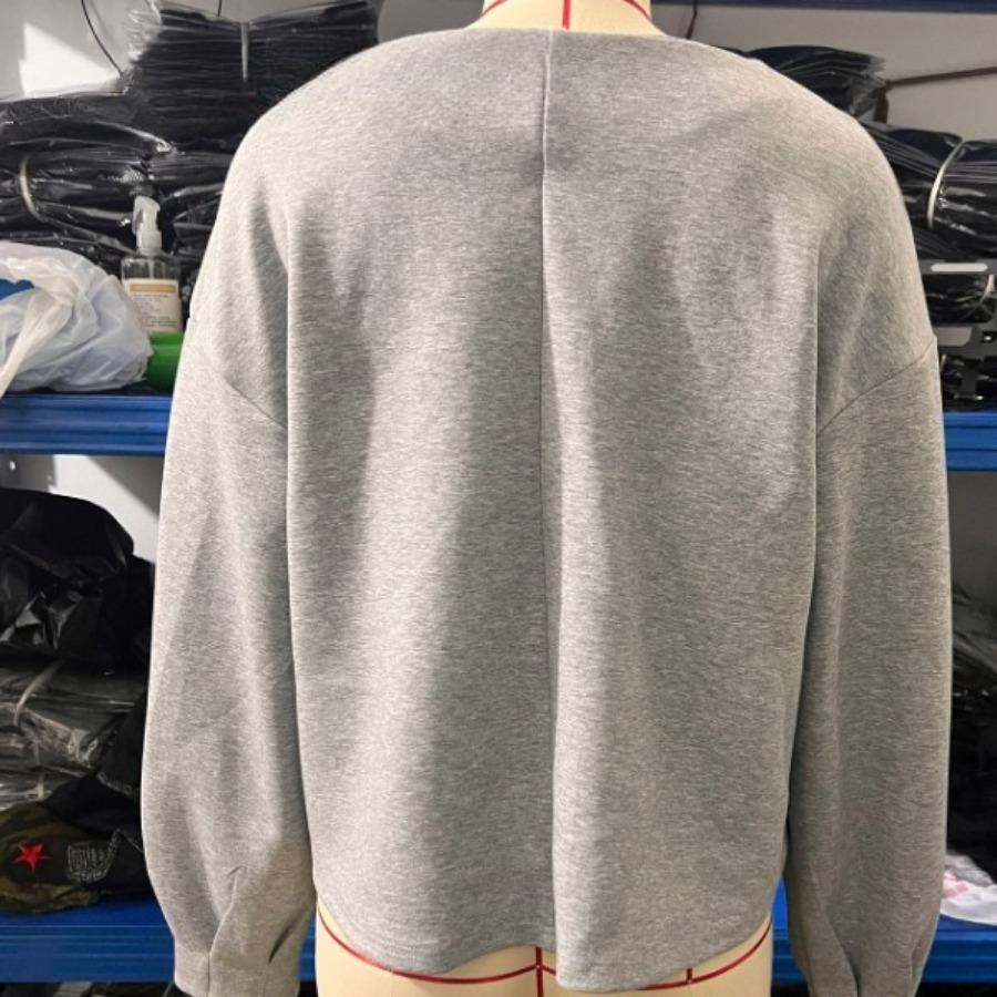 Хорошая ткань зимние толстовки японский однотонный свободный пуловер V-образный вырез фонарь длинный рукав толстовка для женщин