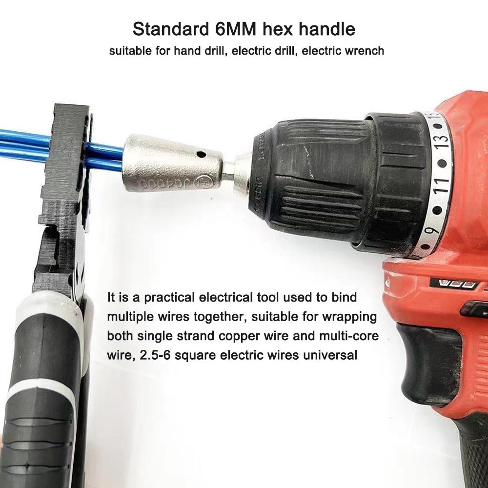 2,5-6 квадратных инструментов для скручивания электрических проводов, 6 мм, шестиугольная ручка, электрик, быстрые скручиватели кабеля
