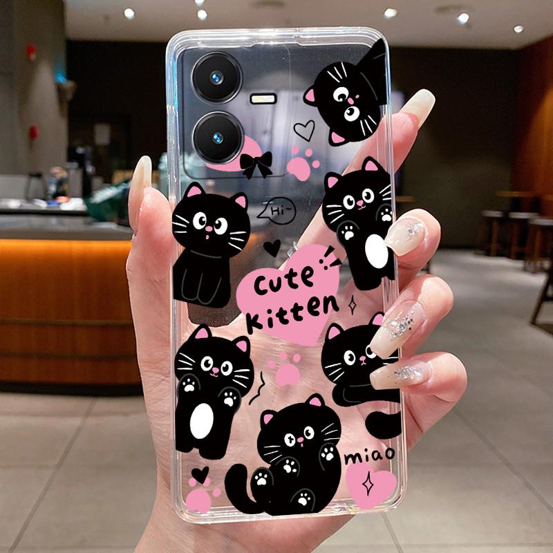 Case For Vivo Y22 2022 Y22S Y22T Y35 Phone Case 2025 New Design Clear Luxury Fashion Butterfly Flowers Soft TPU Silicone Cover