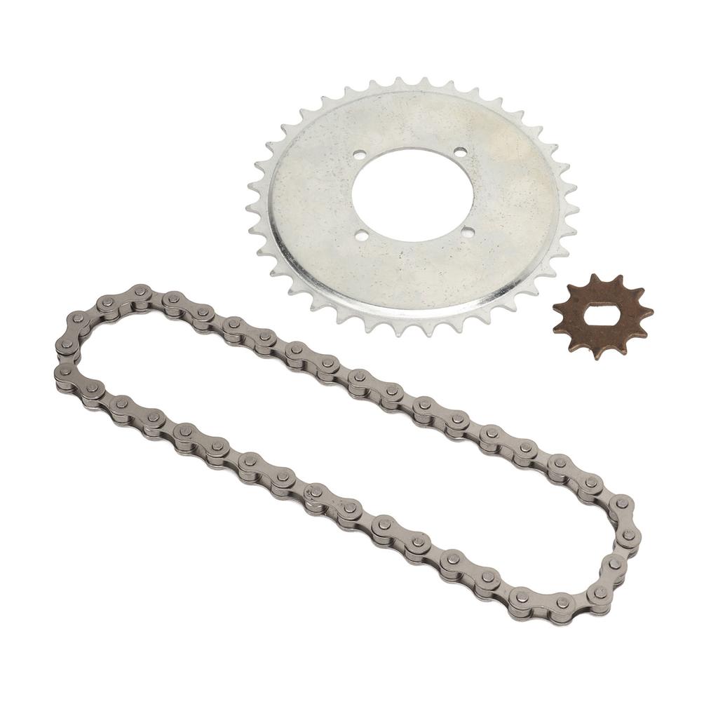 410 Drive Sprocket Chain Combo 38 Links Chain Golden 11T Type H Gear Steel Sprocket Chain Kit for Electric Bikes