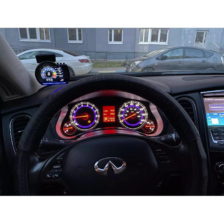 Новейший A501 Автомобильный HUD-дисплей Auto Meter Турбо-датчик Head Up Display для автомобиля Цифровой одометр OBD2 Сигнализация Температура воды и масла Обороты в минуту