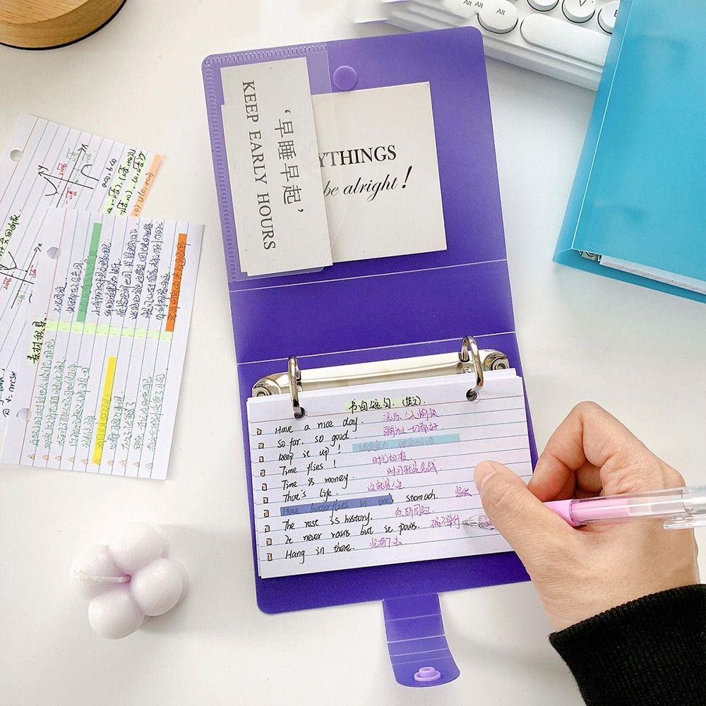 Double Hole Ring Binder Notepad Horizontal Line Index Stickers Journal Planner Students