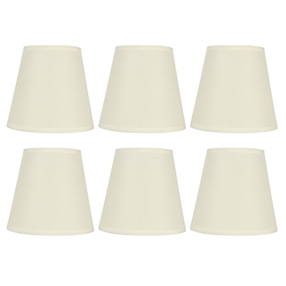 6Pcs Fabric Lamp Shade for E14 Bulbs Modern Simple Style Cream Coloured Lampshade Cover for Wall Lamp Chandelier Home Decoration
