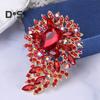Vintage Crystal Brooch Anti-oxidation Anti-rust Alloy Lapel Pin Chic Colorful Crafted Pin Gift for Her