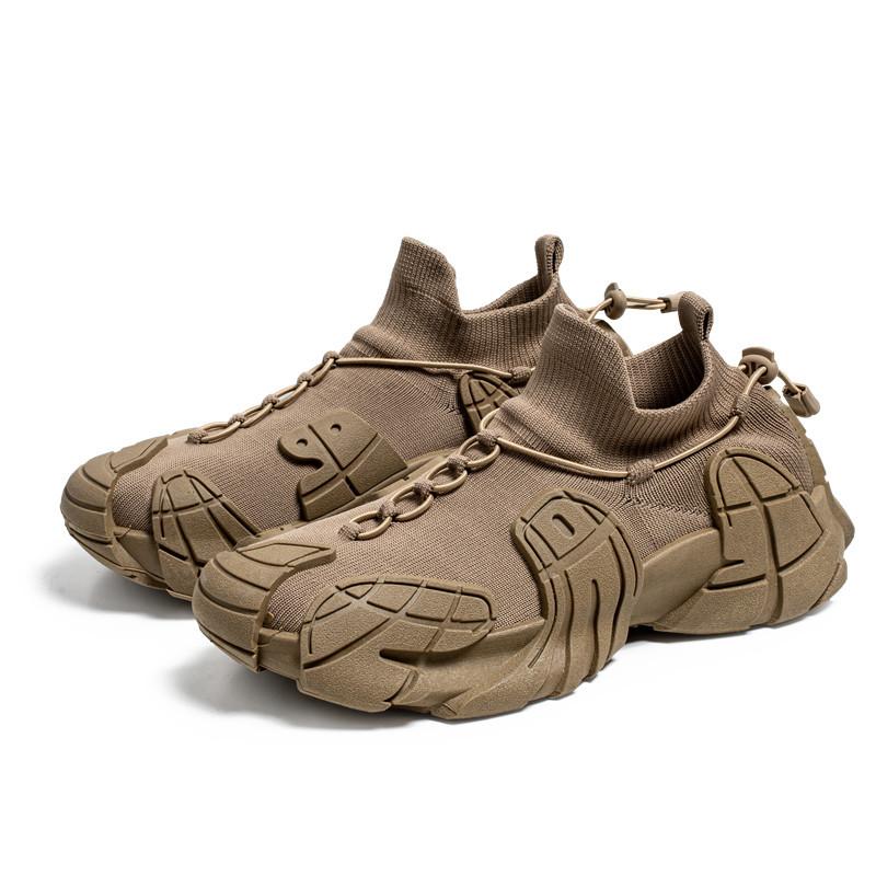 Мужская обувь лето дышащая 2025 новая обувь из мушиной ткани ультралегкая обувь-носки универсальные папины кроссовки мужская индивидуальность тренд