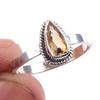 Natural Citrine Gemstone Handmade 925 Solid Sterling Silver Ring Size 9 R4e66