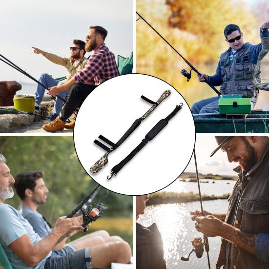 Fishing Rod Protector Shoulder Strap Adjustable Foldable Portable Anti-Collision Fishing Pole Tip Protective Sleeve Cover Case Fishing Accessories
