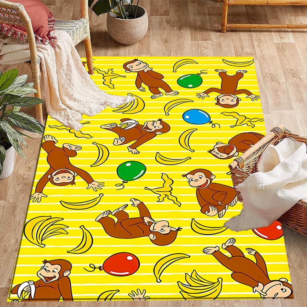 Tayo's Colorful Bus Parade Themed Anti-Slip Rugs - Polyester Home Decor, Suitable for Bedrooms, Living Rooms, Doorways, Studios, and Decorations