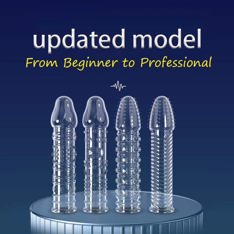 Мужской пенис Чехлы Удлинитель Презервативы Игрушки для взрослых Силиконовый палец Насадка для члена Стимуляция клитора Блокировка Кольца для пениса Секс-игрушки для мужчин