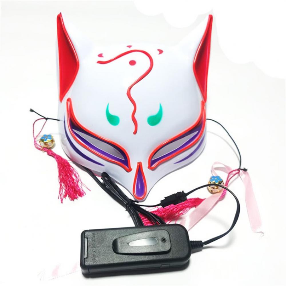 LED Golden Fox Mask Masquerade Party Halloween Birthday Christmas Dance Festival Cosplay Fox Mask LED Steampunk Style Kabuki Mas