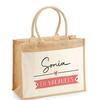 Sac De Plage - PLANETEE - Jute Avec Poche Sonia En Vacances - Coton - Multicolore - Fabriqué En France