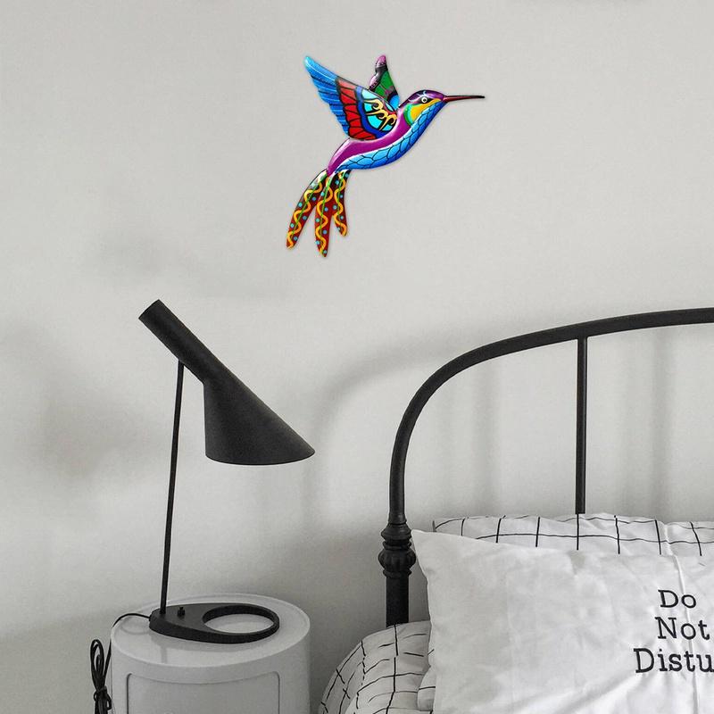Wrought Iron Hummingbird Art Crafts Living Room Wall Hanging Garden Universal Office Gifts Sculpture Bedroom Home Decor Mural