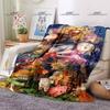 Fashion EVA Queen Thin Blanket Beauty Art Pattern 3D Printing Blanket Flannel Portable Home Travel Office Blanket
