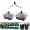 Seed Starter Tray Box With LED Grow Light Nursery Pot Seedling Germination Planter Adjustable Ventilation Humidity 6/12/13 Cell