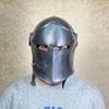 Black Barbuta Knight  with Visor  Steel Medieval Armor for , Cosplay, Halloween, and Collectible Display Prop