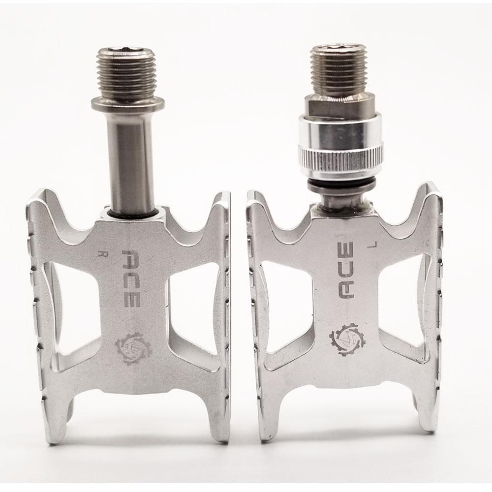 2 size ultralight 158g bicycle pedal for Brompton bike black/silver color aluminum + titanium axis 1pair