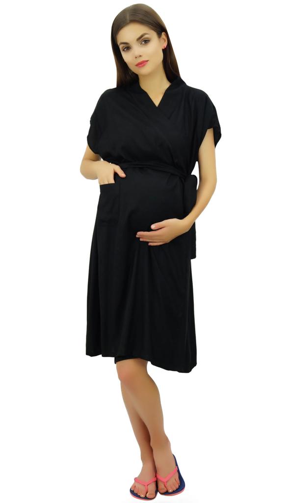 Bimba Maternity Robe Nursing Coverup With Side Shoulder Buttons Baby Shower