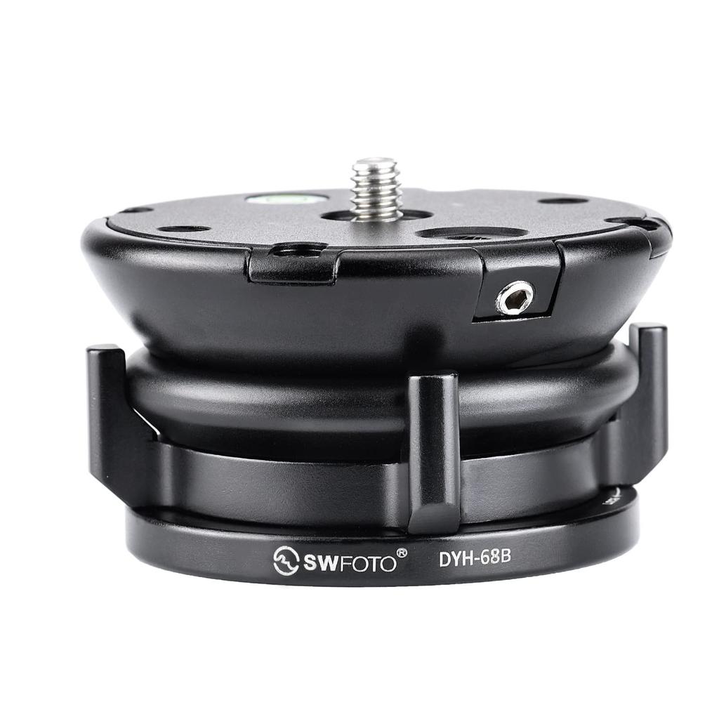 SWFOTO Leveling Low Center of Aluminum Alloy Tripod Maximum Load Black DYH-68B Base, Gravity, Head, 10KG,
