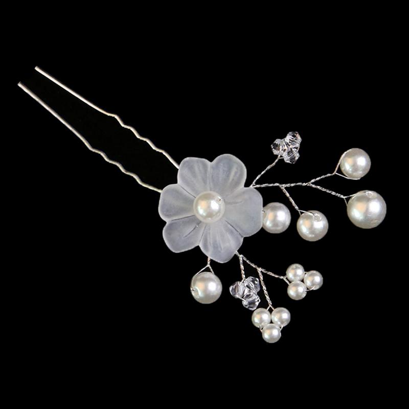 Корейский жемчужный свадебный головной убор, белые цветы, вставки для волос, свадебные украшения, маленькие шпильки