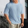 Мужская летняя футболка однотонная с круглым вырезом и короткими рукавами, мягкая, дышащая, эластичная, свободная, спортивная, деловая, повседневная
