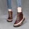 Модные ретро лаконичные ботильоны из натуральной кожи для женщин осень-зима мягкая подошва цветной высокий верх теплая повседневная женская обувь новинка 2024