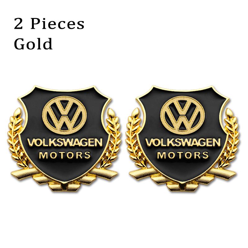 2Pc 3D Metal Badge Sticker Car Window Decoration Sticker Accessories For Volkswagen VW GTI Golf Polo Tiguan Passat Touareg Jetta