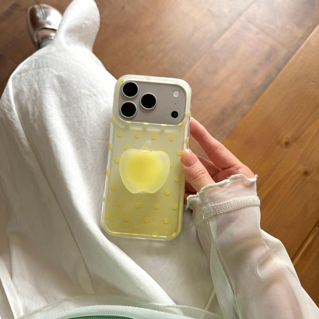 Korean Style Polka Dot iPhone 17 Pro Max Stand Case Compatible with iPhone 16/15 for Women