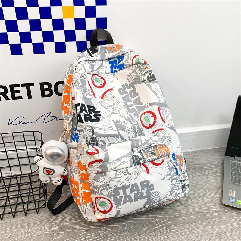 Schoolbag high school backpack boys ins trendy cool personality graffiti college student schoolbag women's casual simple versatile backpack