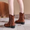 Осенне-зимние женские ботинки, новые женские ботинки с кисточками, ковбойские ботинки, модная повседневная обувь для активного отдыха, женские ботинки Zapatos De Mujer